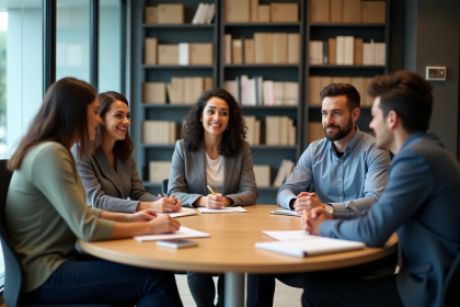 Groupe de professionnels lors d'une réunion de travail