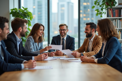 Groupe de professionnels lors d'une réunion en entreprise